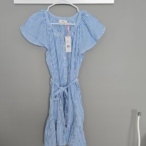 Vineyard Vines Flutter Sleeve Button Down Striped Dress